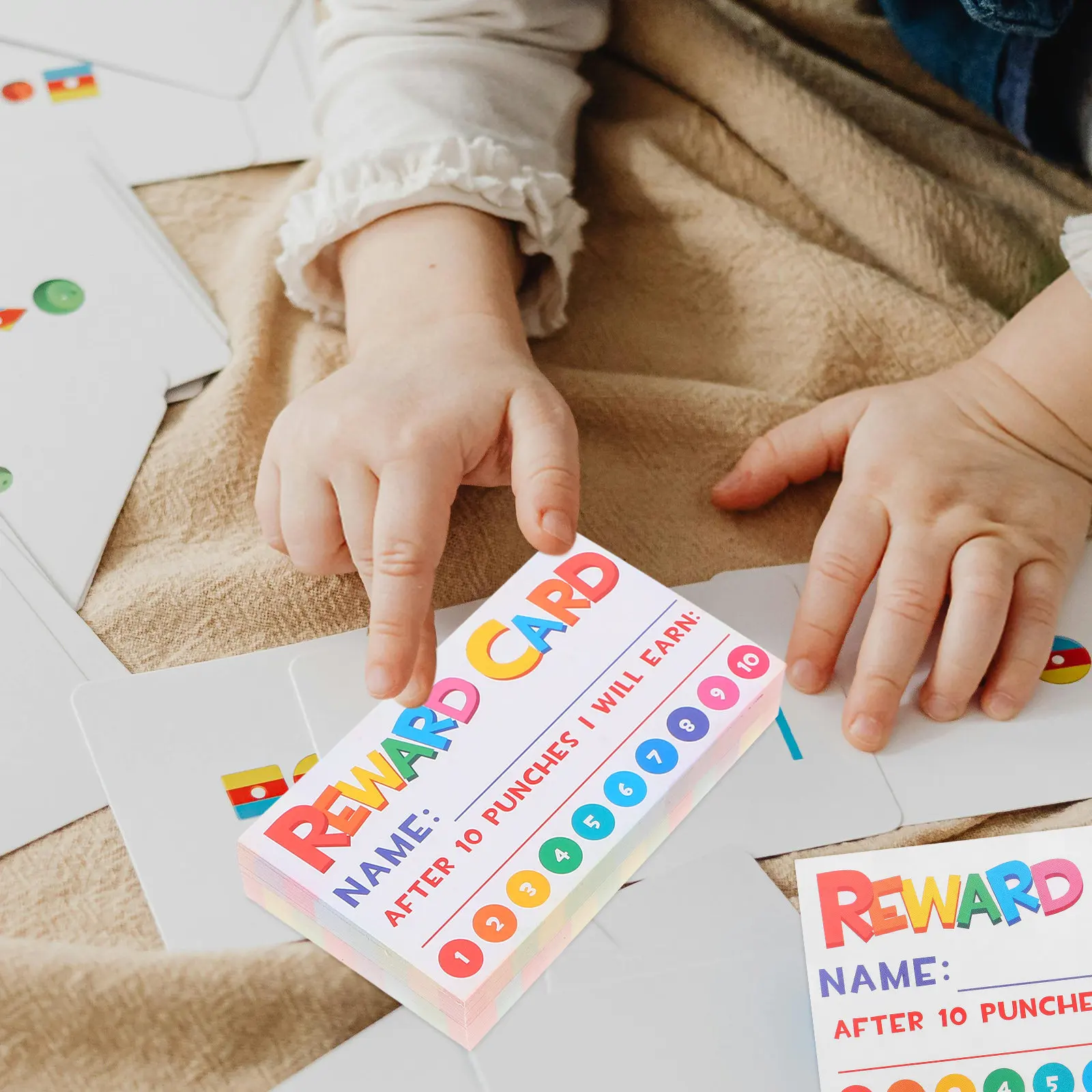 

300Pcs Cartoon Reward Punch Cards Incentive Encouragement Cards for School Teachers Parents Motivational Classroom