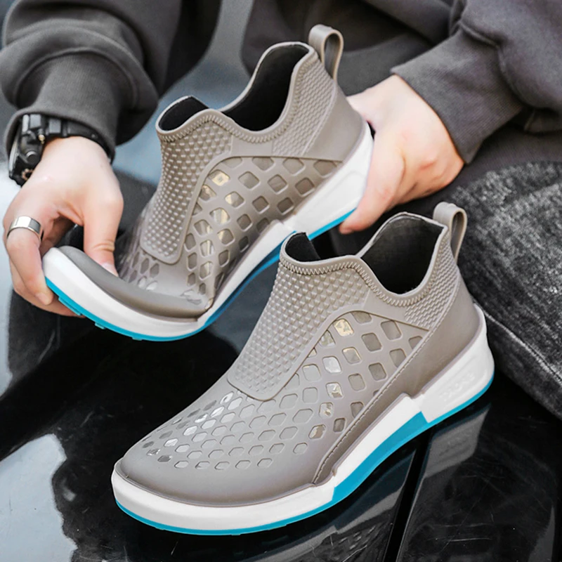 2024 neue Herren Outdoor rutsch feste Wanderschuhe Shaxi Angeln Regens tiefel Arbeits schuhe langlebige wasserdichte Gummi Angels chuhe Größe 44