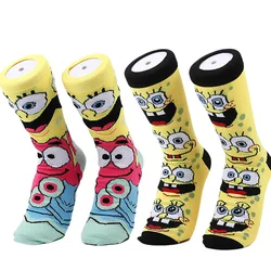 SpongeBob Couples Fashion Socks Colorful Medium High Suit Cartoon Long Men Sock Kawaii Women Fun Skateboard Casual Sports Socks