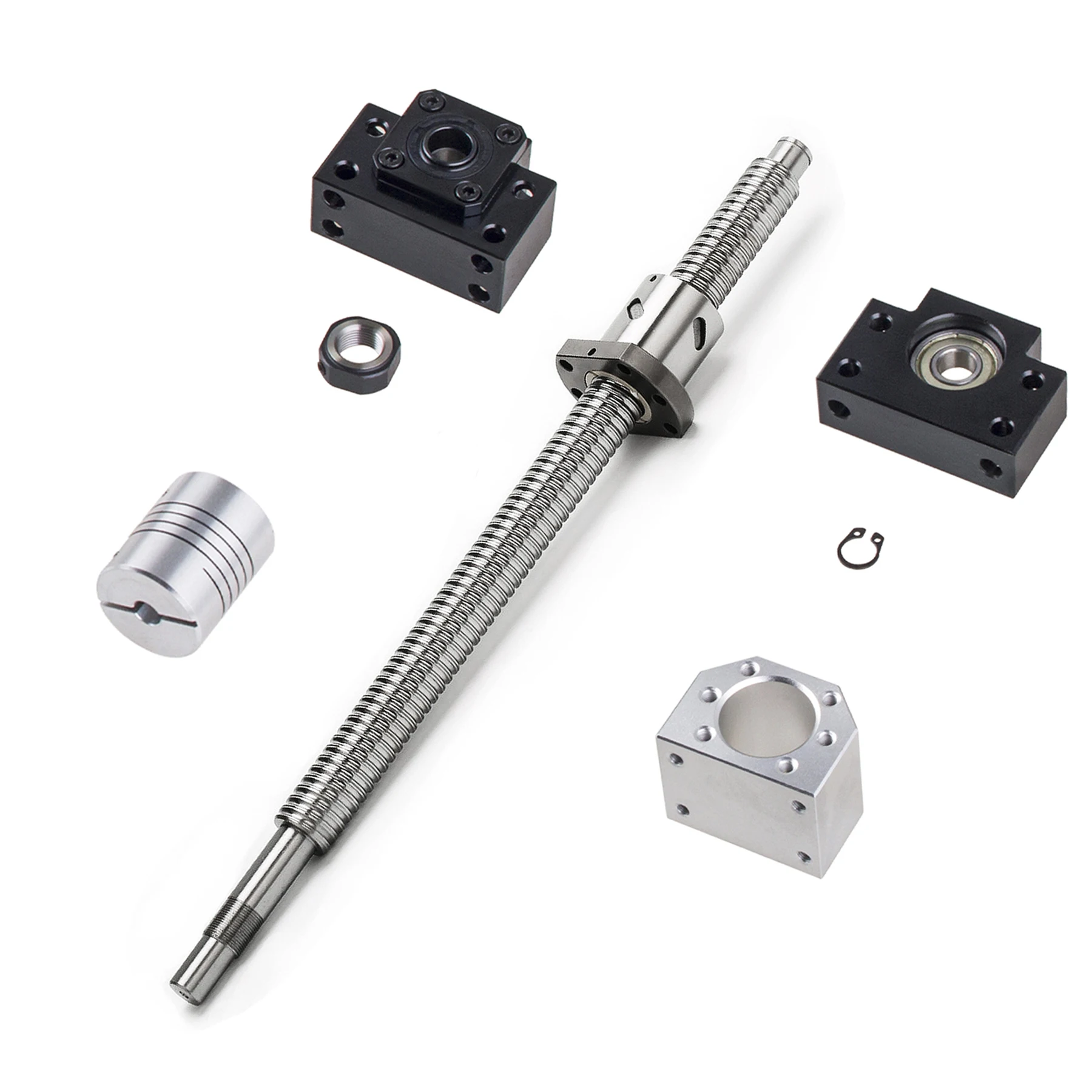 Envío a EE. UU., 2 uds., carril guía lineal cuadrado HGR20 + bloque HGH20CA + tornillo de bola SFU1605 con tuerca + BKBF12 + carcasa de tuerca, actuador lineal CNC