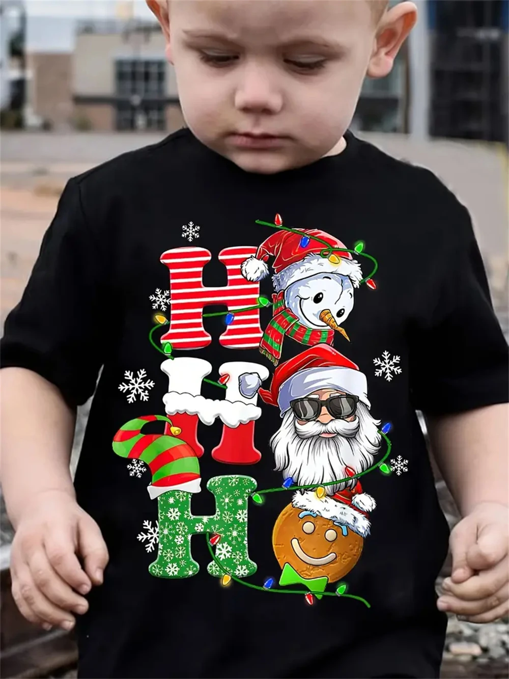 3d Print Christmas Santa Claus Tee Shirt Kids Boys Ubrania z krótkim rękawem Casual Fashion Odzież dziecięca T Shirt dla chłopców