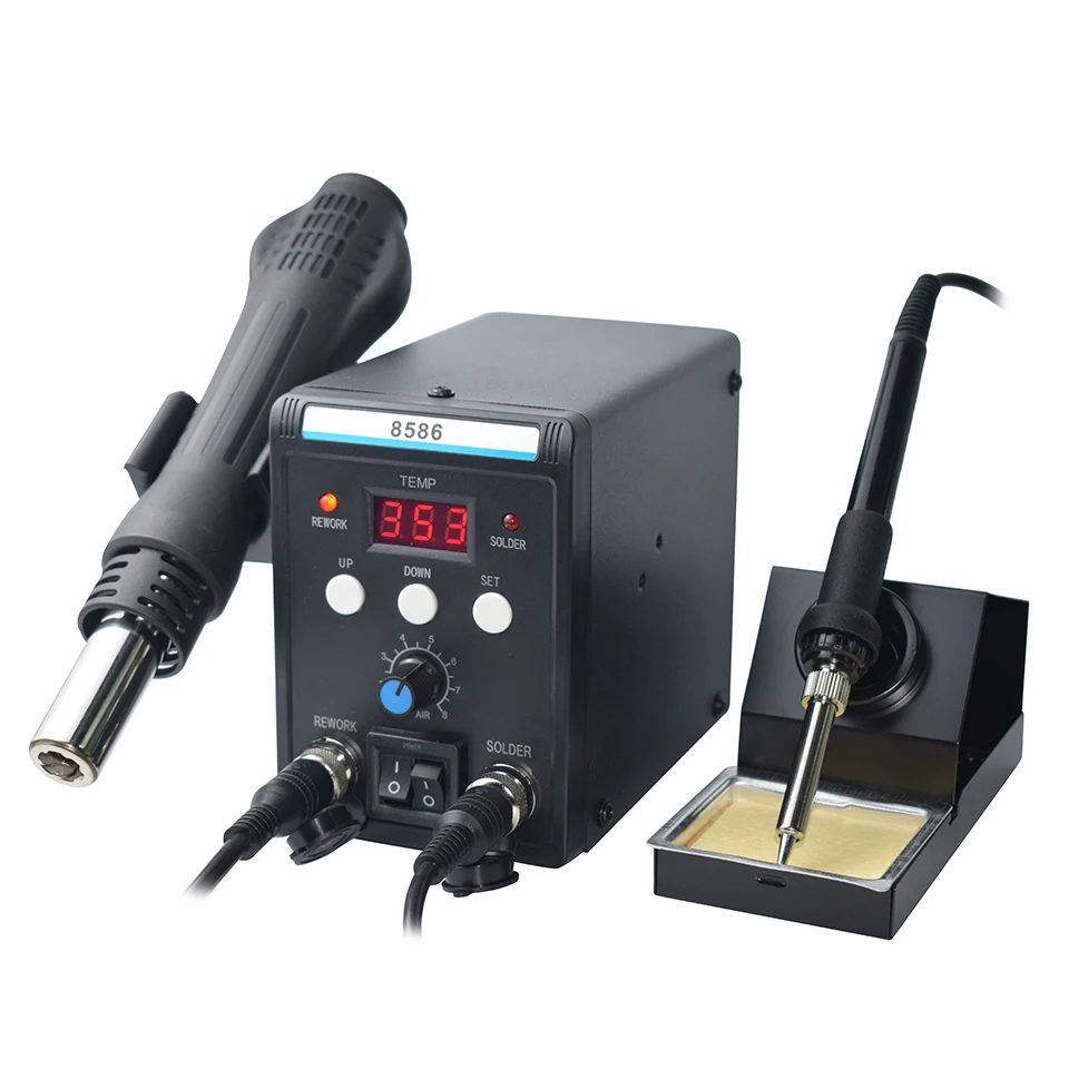 Soldering Station Eruntop 8586 Digital Display Electric Soldering Iron  Hot Air Heat Gun Welding machine Repair tools