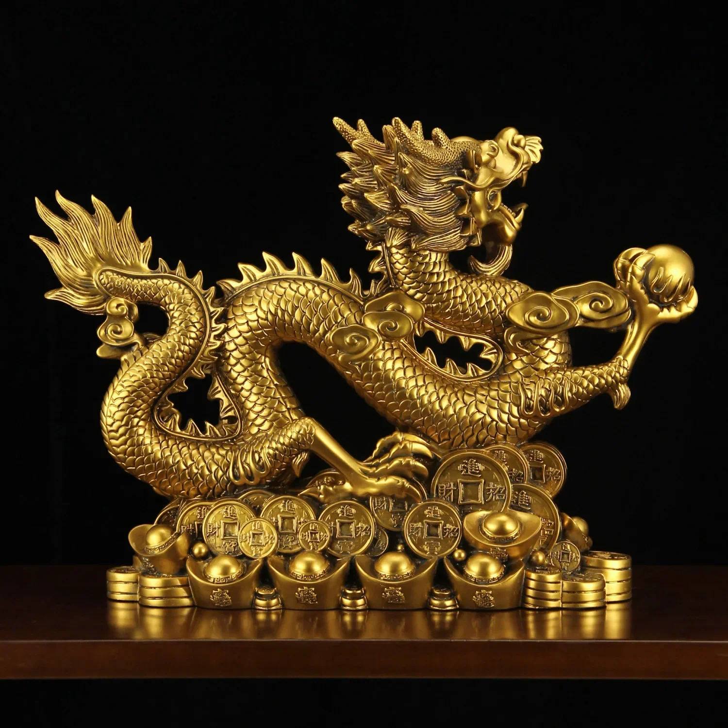 Feng Shui Mascot Animal Dragon Five-clawed Ornaments Attract Wealth Office Living Room Crafts Decor