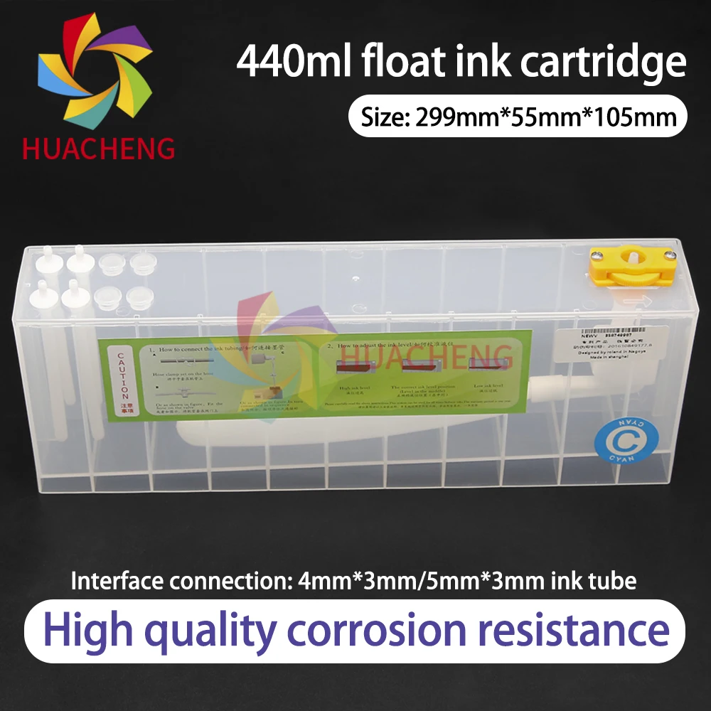 Printer Spare Parts 440ML Ink Cartridge with Float Sensor Empty Refill Ink Cartridge for Slovent Series Inkjet Printer