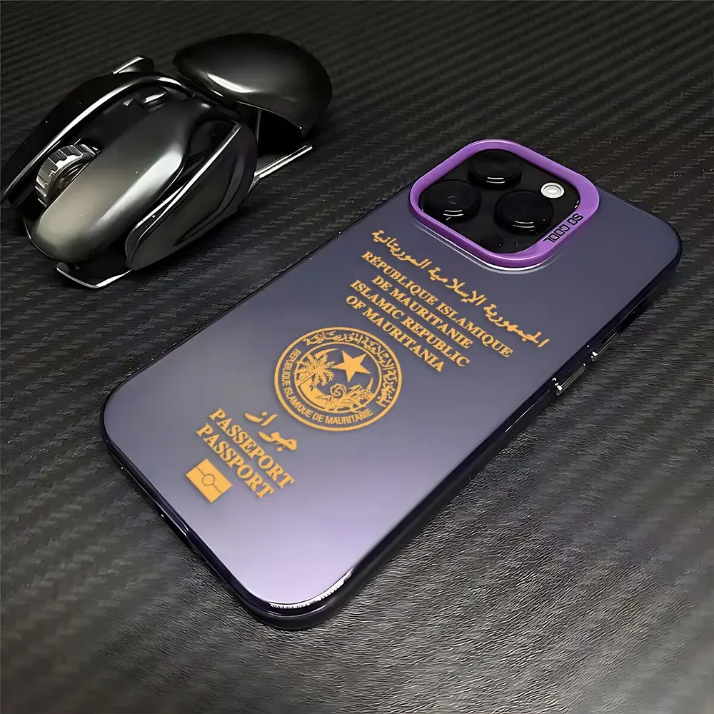 Mauritania Passport Phone Case For iPhone 16 15 14 13 12 11 Pro Max X XR XSMAX 8 7 Plus Candy Matte Shockproof Back Cover
