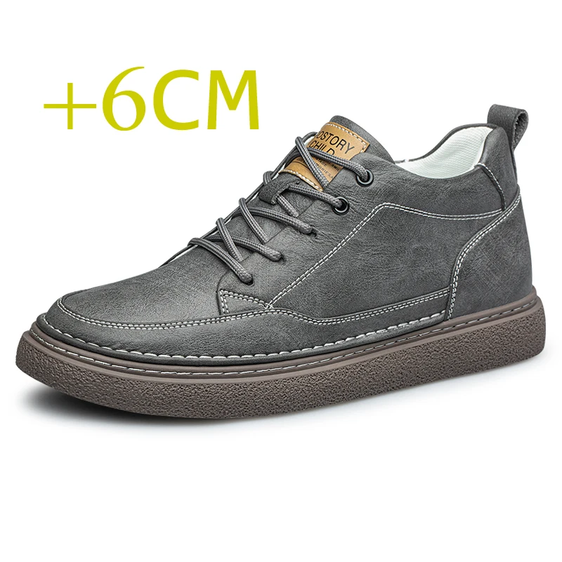 White Sneakers with Thick Soles Men Outdoors Shoes Height Increasing Shoes 6/8 Cm Men Formal Shoes Men's Shoes Luxury Oxfords