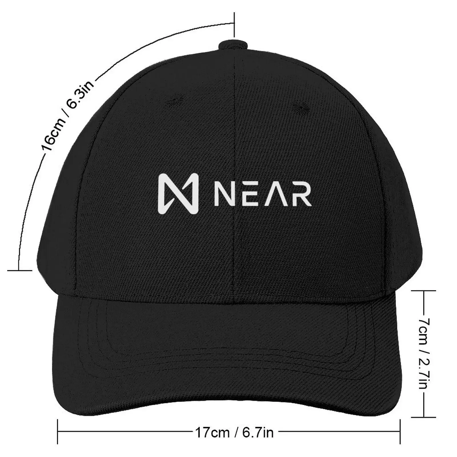 Near Protocol NEAR Crypto Altcoin - Clean Horizontal White Logo Baseball Cap Hat Man Luxury Hood Hats For Women Men's