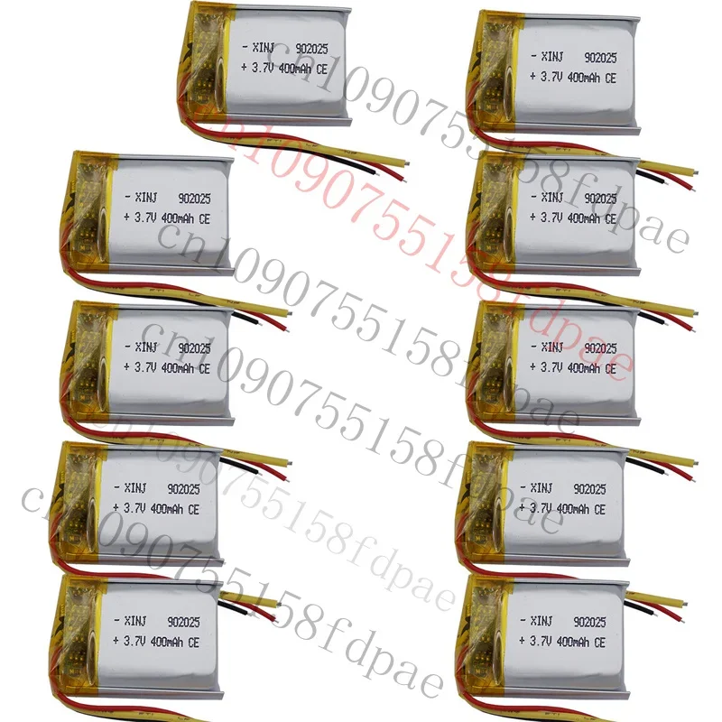 

OK 10pcs 3.7V 400mah 1.48Wh Polymer Li Battery 902025 Li-ion NTC 3-Wires Thermistor