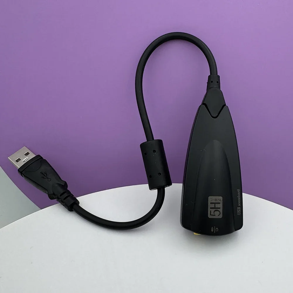 

Внешняя звуковая карта USB 7.1 Адаптер 5HV2 USB на 3D CH Sound Антимагнитная аудиогарнитура Микрофон Разъем 3,5 мм для портативных ПК