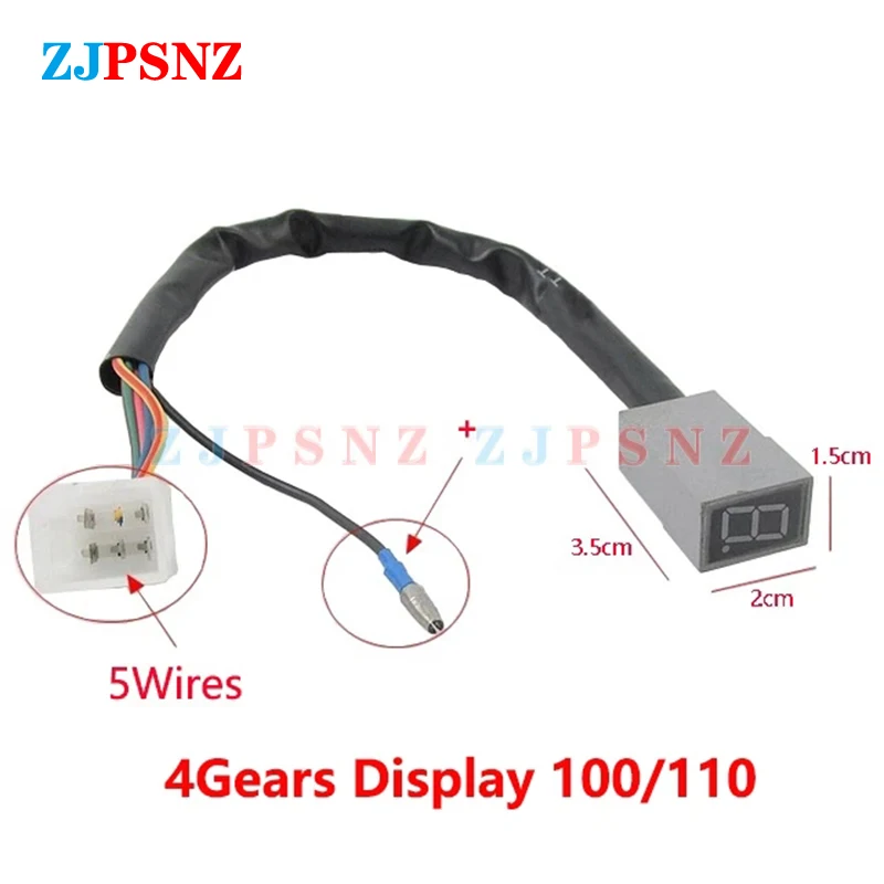 100cc 110cc 125cc 150cc 200cc 4/5 Gears LED Digital Gear Indicator 5Wires 6Wires Motorcycle Scooter Display Shift Lever Sensor