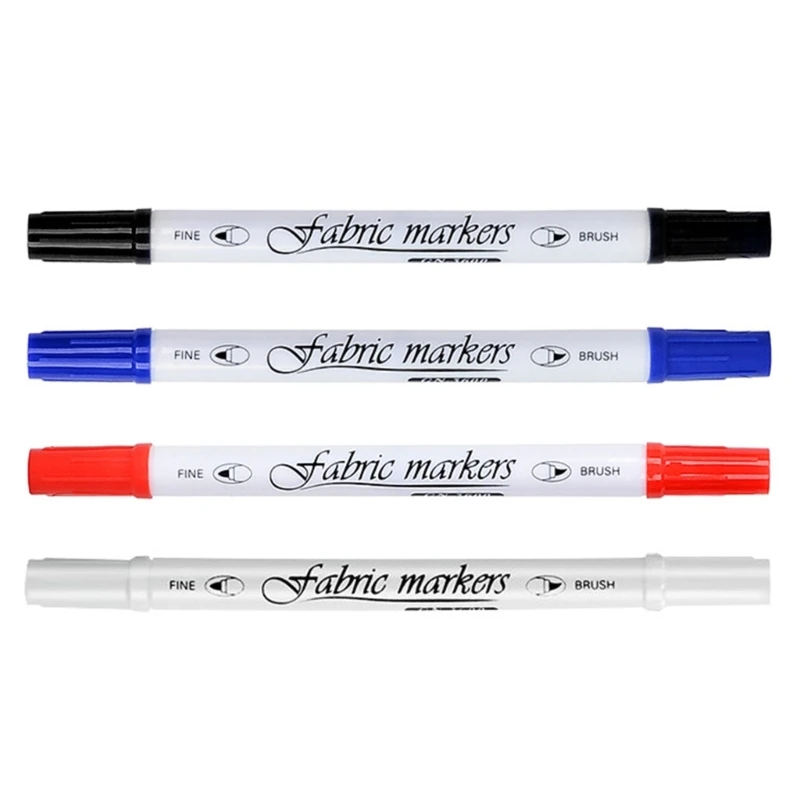 6Pcs Fabric Marker Fade Resistant Double Tip Fabric Marker for Painting on Tshirt, Canvas Bag, Shoe, Hat, Clothing Q1JF