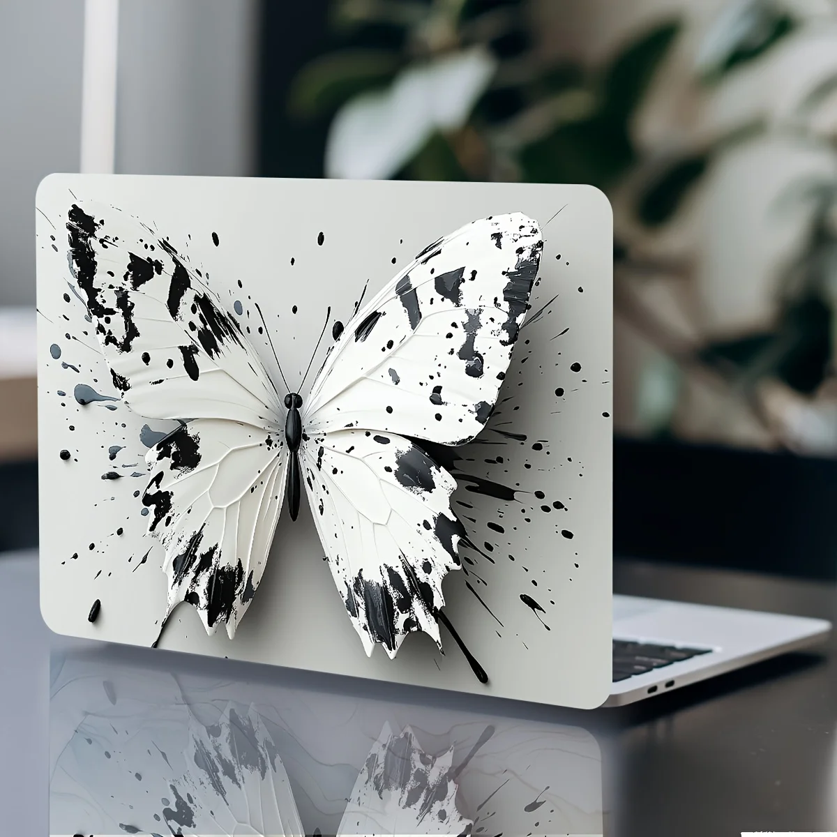 Vinyl Notebook Case Butterfly Splash Sticker 2 Pieces/Set Scratch Resistant DIY Art Case for Laptop Self-adhesive Decal Sticker