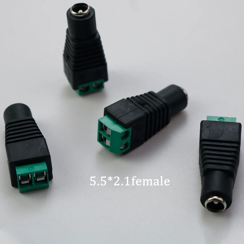 1Pce solderless 12V DC power socket 5.5 * 2.1MM male and female connector suitable for LED monitoring camera head router