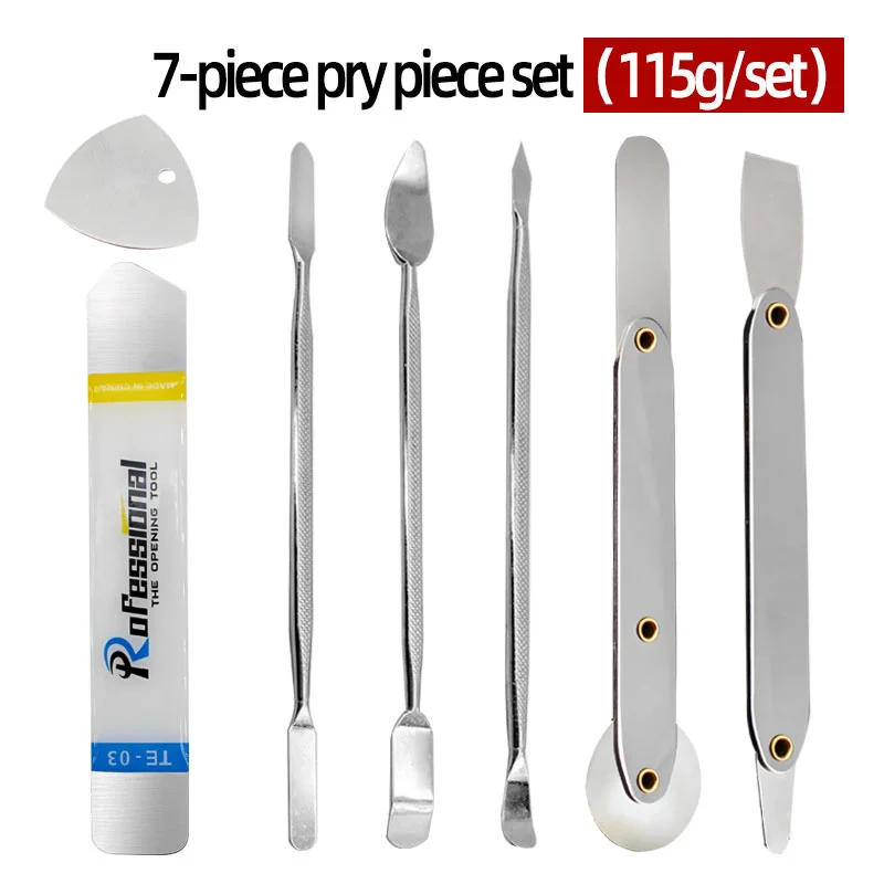 7Pcs Professional Mobile Phone Repair Tool Kit – Stainless Steel Roller Pry Bar, Metal Spudger & Pry Bar Set for Iphone, iPad &