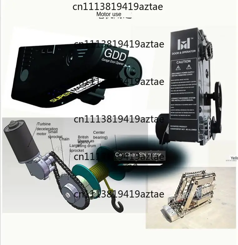 60W High Power DC Worm Gear Motor 12V/24V, 10RPM-80RPM Adjustable Speed Garage Door Drive Motor