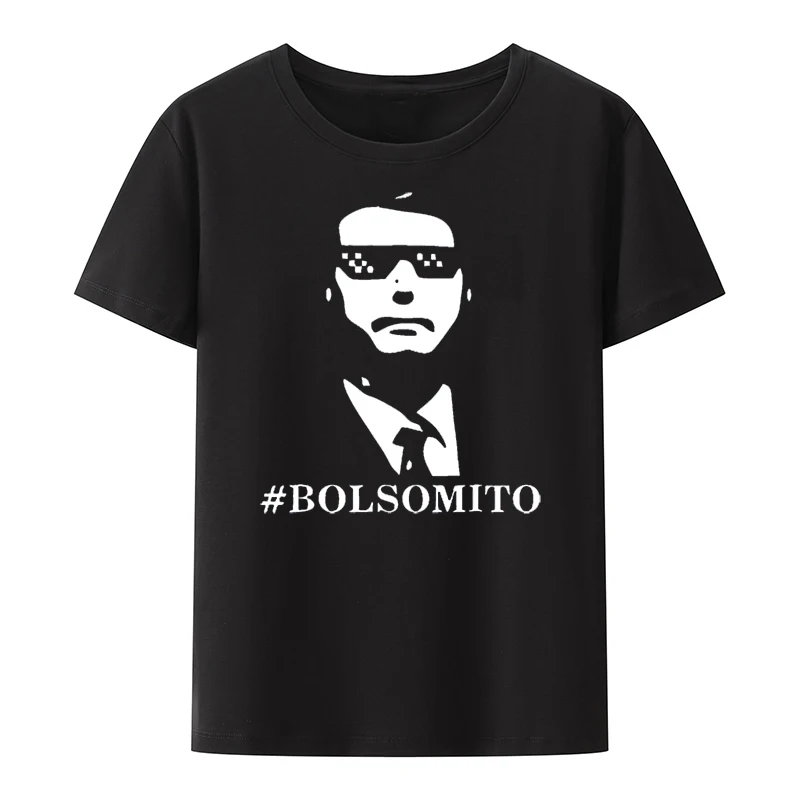 Bolsomito Bolsonaro President Funny Black Tee Digital Printed Graphic T Shirts Vintage Casual Streetwear Tops Men Women Clothing