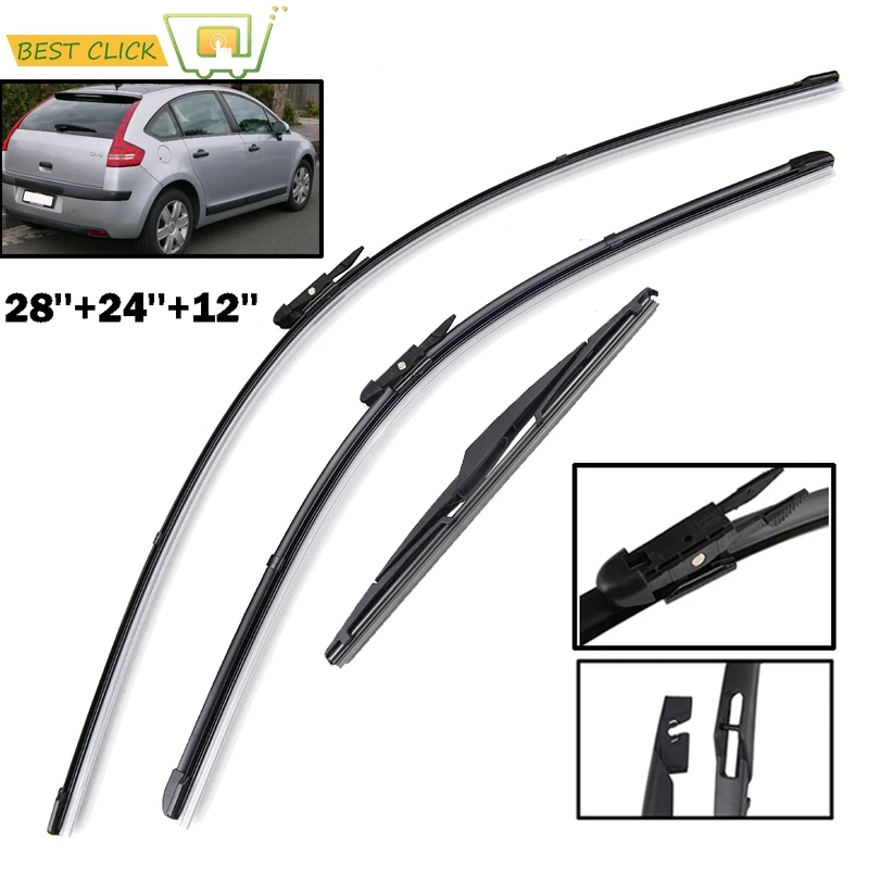 Misima Windshield Windscreen Wiper Blades For Citroen C4 Hatchback 5 Doors Front Rear Window 2004 2005 2006 2007 2008 2009 2010