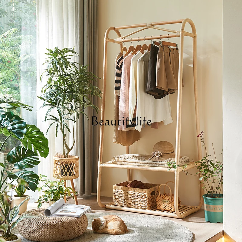 Simple Hang the Clothes Shelf Floor Solid Wood Storage Coat Rack