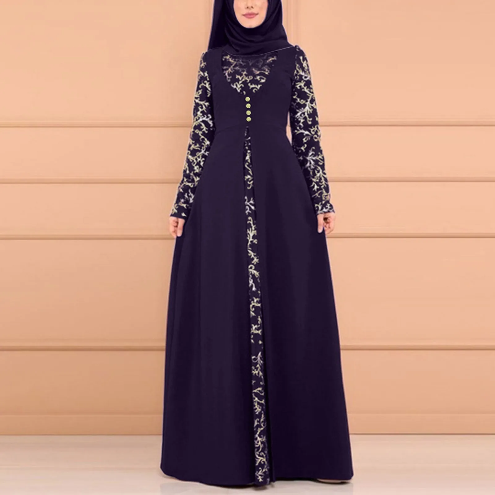 

Muslim Women Dress Prayer Garment Abaya Long Khimar Ramadan Arab Gown Abayas Middle Eastern Ethnic Style Islamic Clothes Robe