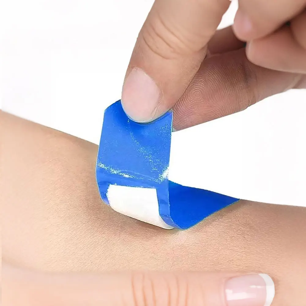 100pcs/set Blue Detectable Cook Chef Plaster Waterproof Wound Dressing Patch Waterproof Adhesive Bandages Sticker Easy To Find