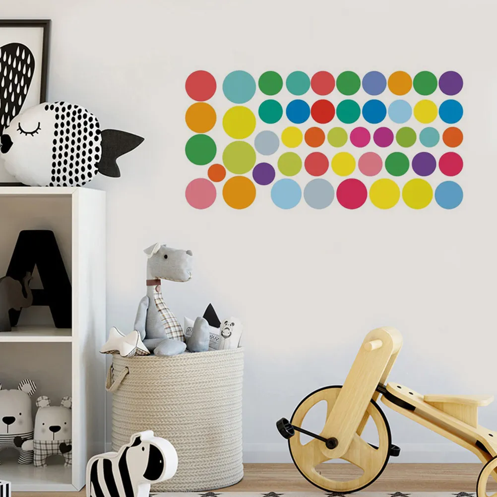 1Set Colorful Dot Label Sticker Adhesive Paper Round Gift Tags for Birthday Wedding Halloween Gift Wrapping and Decoration
