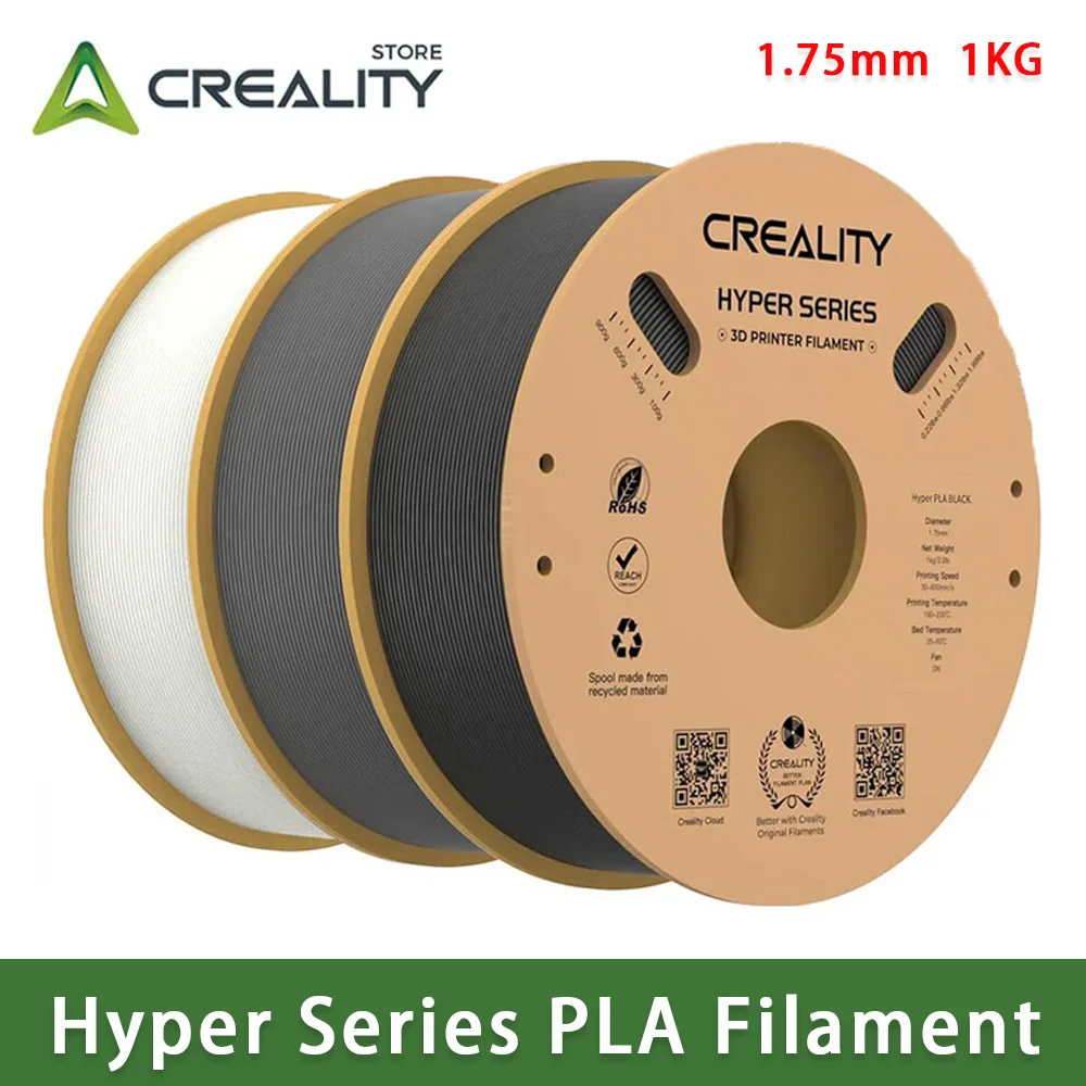 

CREALITY High Speed PLA Filament 1.75mm 1KG Hyper Series PLA Combination of black, white, gray for Creality K1/K1 Max/Ender-5 S1