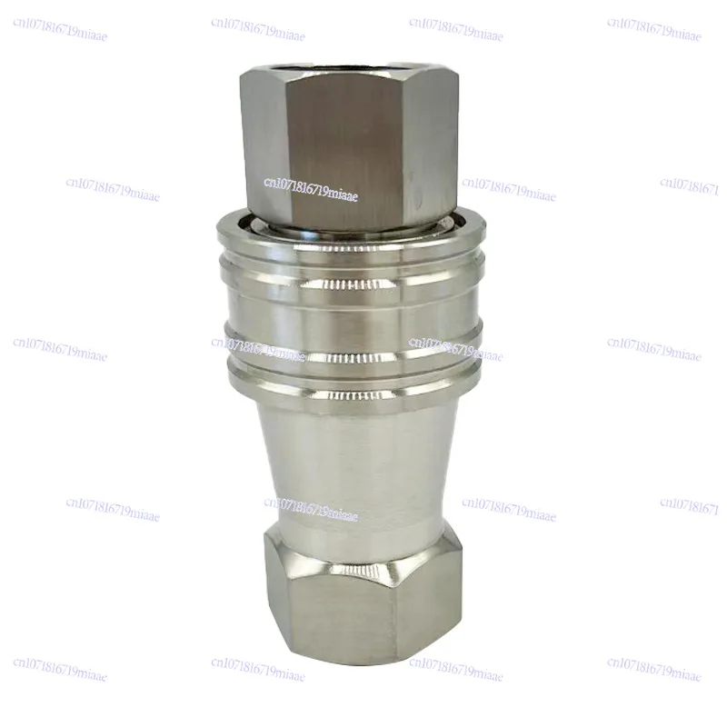 304 stainless steel quick connector open and closed hydraulic connector plug-in, double self-sealing connector