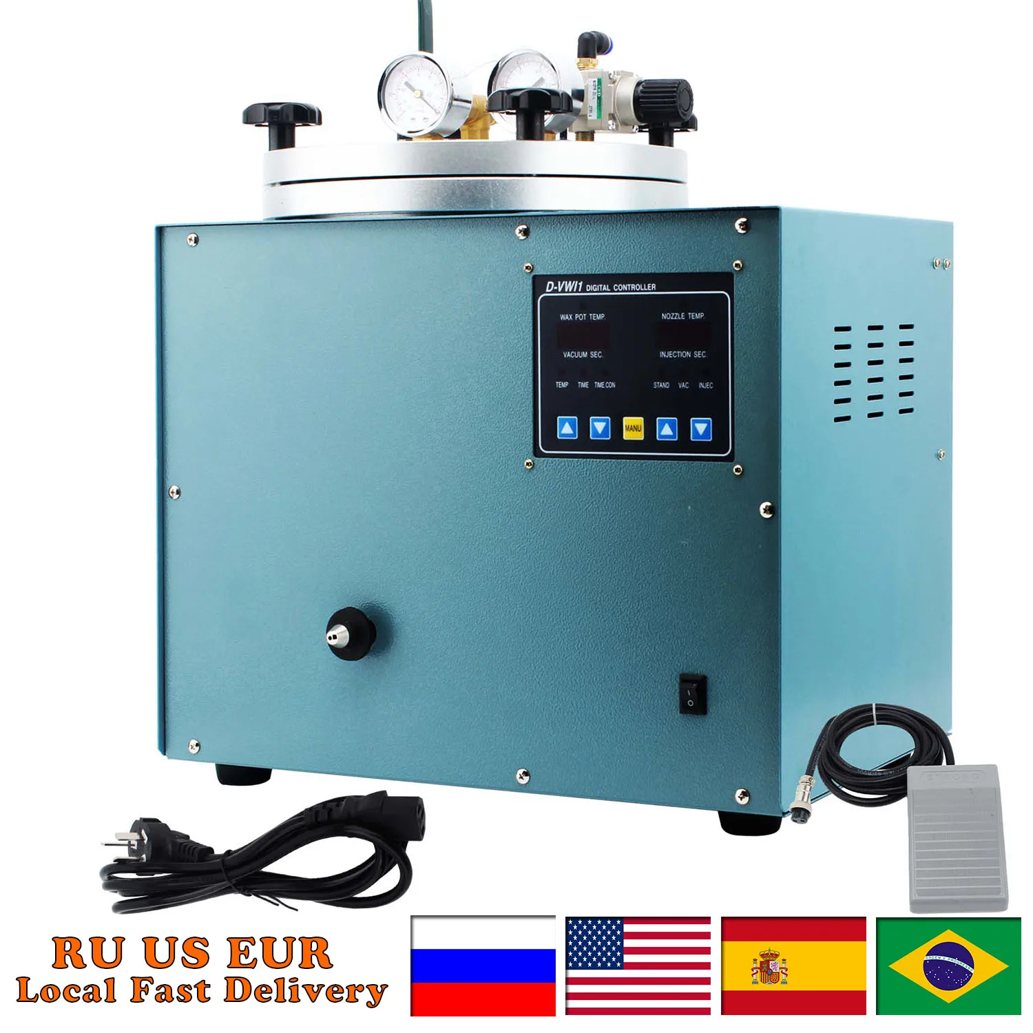 3kg Capacity Vacuum Investing Casting Machine Automatic Digital Wax Injection Machine Vacuum Wax Injector for Jewelry