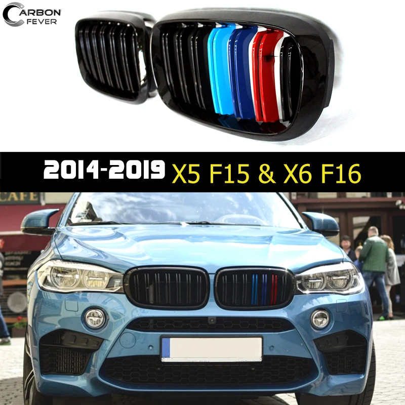 

Передний бампер для BMW X5 F15 X6 F16 решетка радиатора 2014 - 2019 пикап SUV ABS Сменные гоночные решетки (с логотипом X5M или X6M)