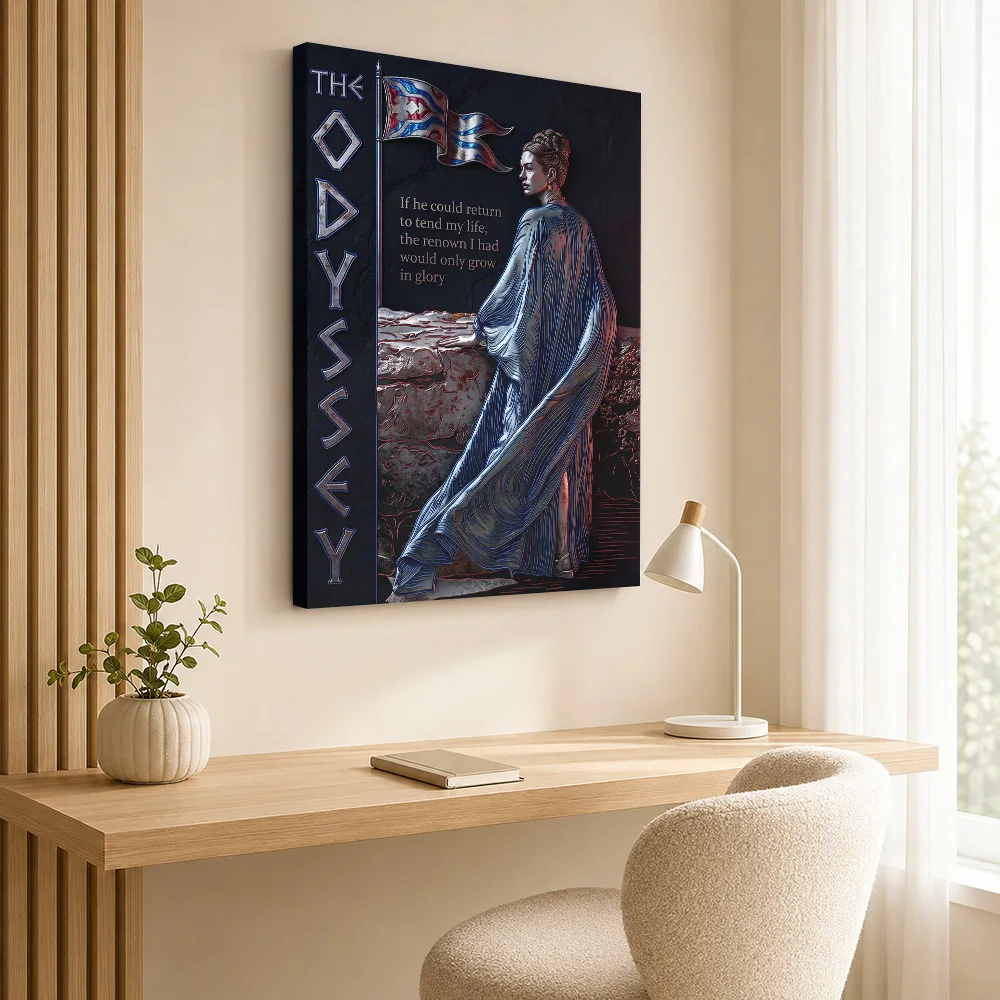 The Odyssey Penelope Relief Art Canvas Print Poster Custom Photo Spiritual Mythology Canvas Wall Art for Meditation Room Decor