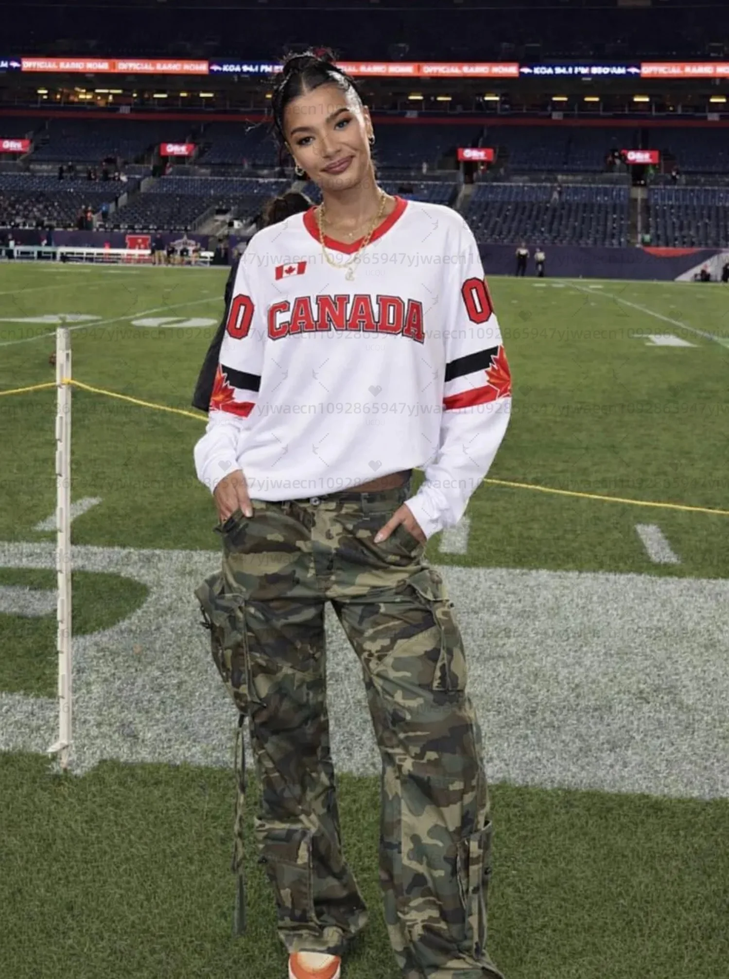 Canada Maple Leaf Theme Hockey‑Style Long‑Sleeve Jersey, Breathable Oversize V‑Neck Unisex Sport Cosplay Tops 2026 New