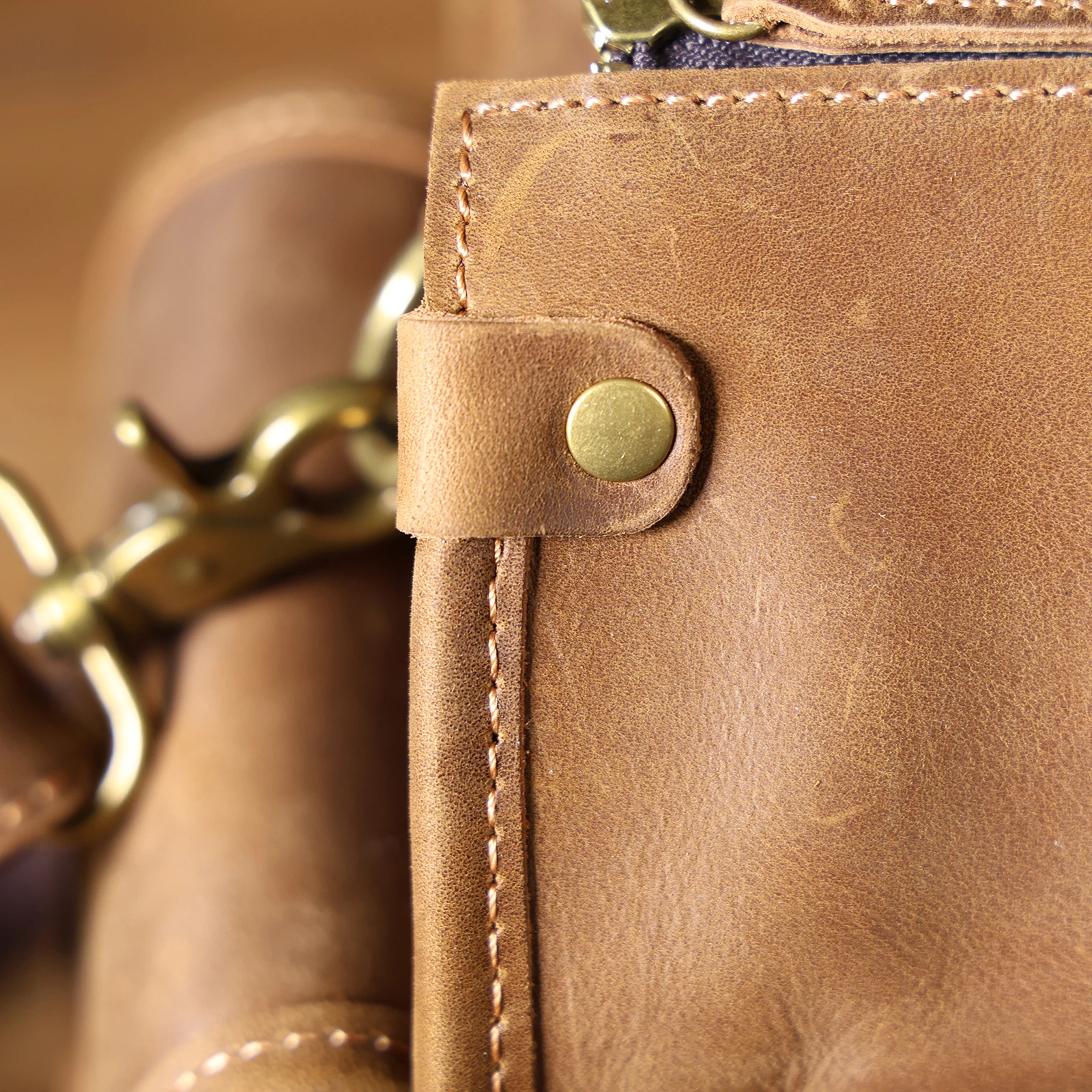 S.WORKER Vintage Echtleder Herren-Aktentasche 14" Laptop-Tasche Crazy Horse Leder Messenger-Handtasche Rindsleder Geschenkidee für Männer – Detail 34
