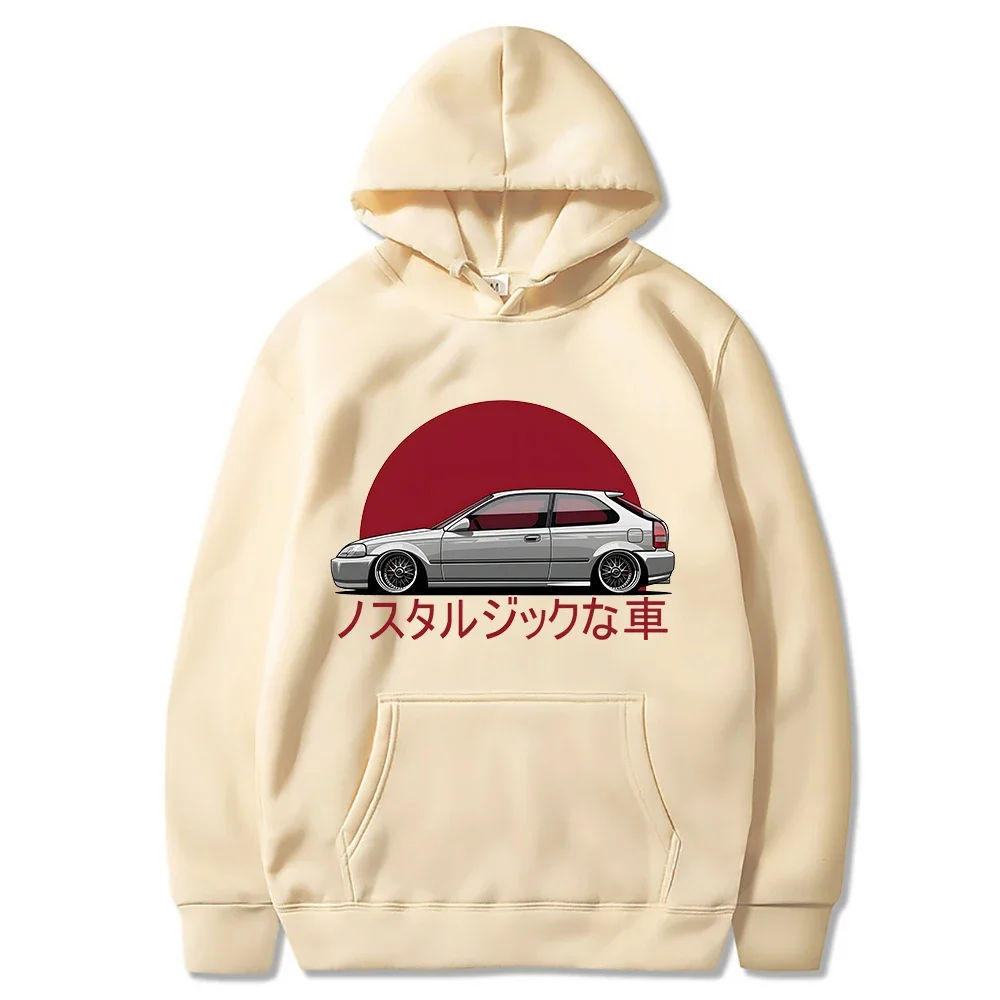 2024 Men Nostalgic Car Hoodie Jdm Comic Printing Tracksuit Mens Sweatshirt Female Japanese Streetwear Pullover