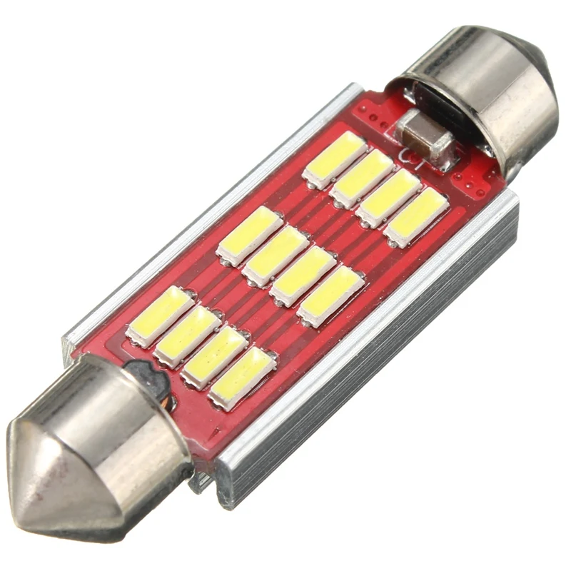 36 มม.39 มม.42 มม.หลอดไฟ LED C10W CANbus 12 SMD 4014 LED ภายในโดมไฟ LED อ่านหลอดไฟหลอดไฟสีขาว DC12V