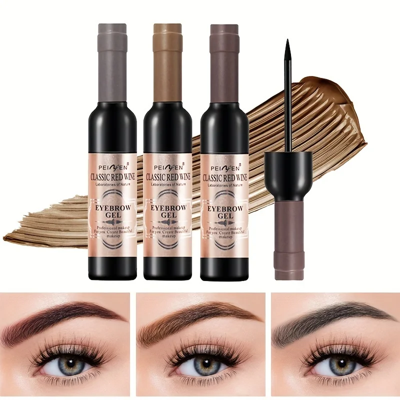 クラシックな赤ワインのアイブロウジェル：長持ち、防水、非汚れのティアオフアイブロウ染料、すべての肌タイプに適しています。