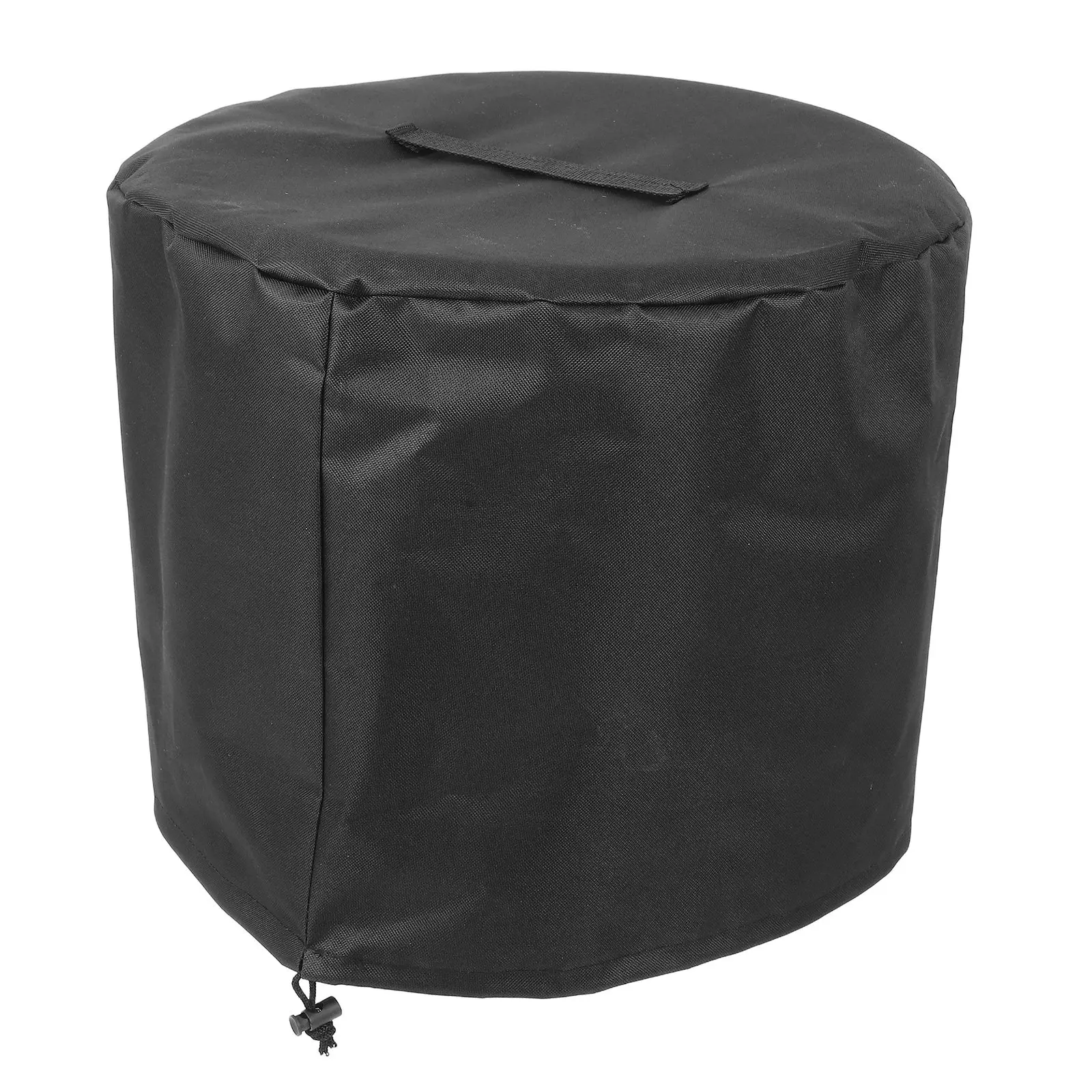 Portable Oxford Cloth Fire Pit Cover Black Outdoor Patio Protective Rainproof Weatherproof Courtyard Fire Pit Protection Full