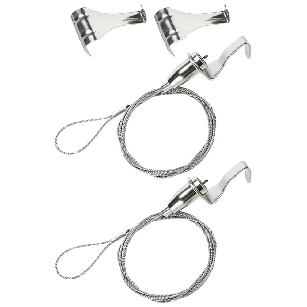 

2 Pcs Lanyards Hanging Rope Picture Rail Hangers Hooks Thread Wire for Silver System Pictures