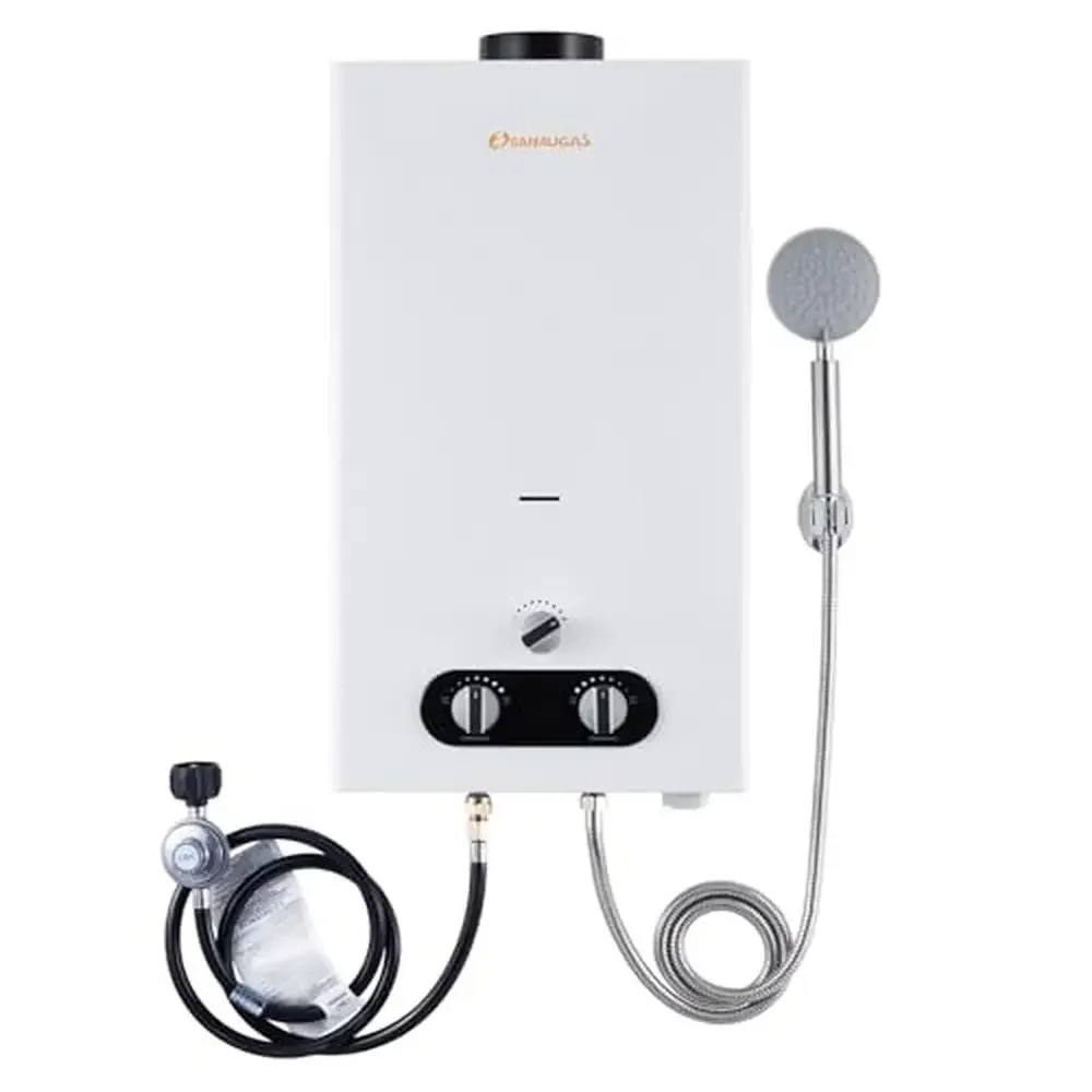 Tankless Propane Water Heater 3.18GPM Digital Display On Demand Hot Water Heater Cabins Pet Comfortable Bathing Experience Low