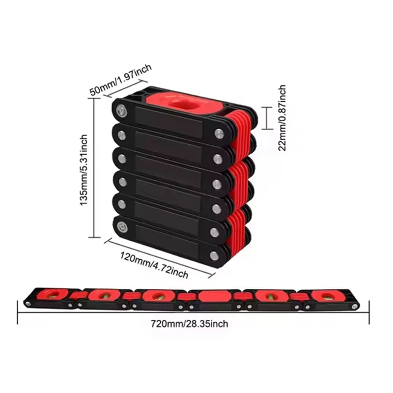 Multifunctional Folding Level Polygon Gauge Woodworking Pipe Stair Corner Folding Extension Tool-ABFB