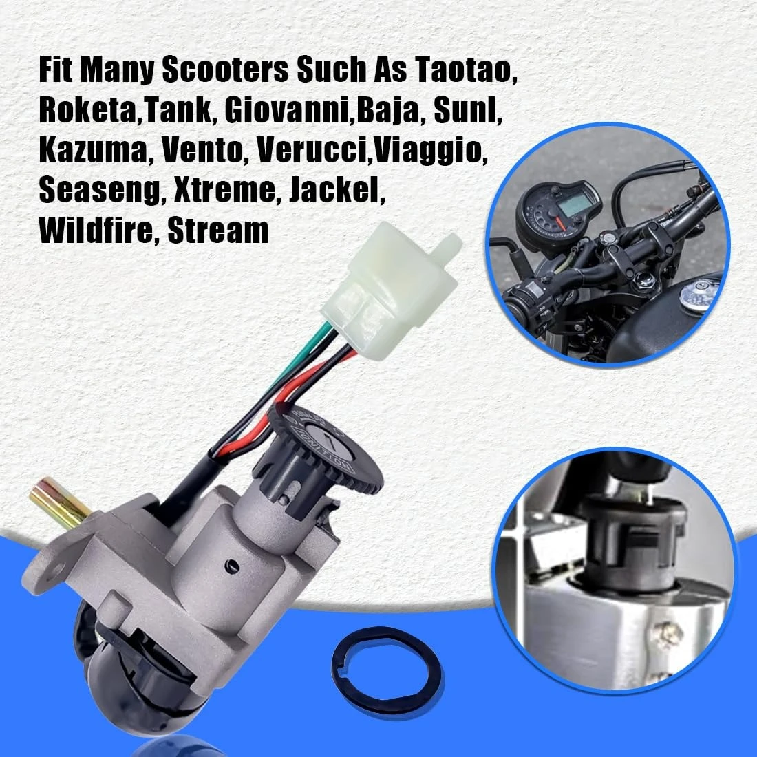 GY6 50ccIgnition Switch Saddle Lock Set for Scooter Moped Jonway Sunl Parts / B09 B08 Ignition Key Switch for Motorcycle Scooter