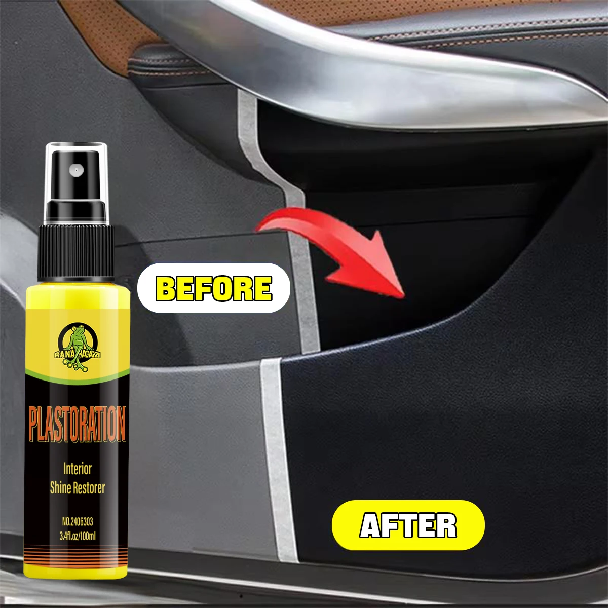 Car Plastic Leather Restorer Return New Black More gloss Prevent Interior Oxidation Long-lasting Cleaner Agent Coating RG303