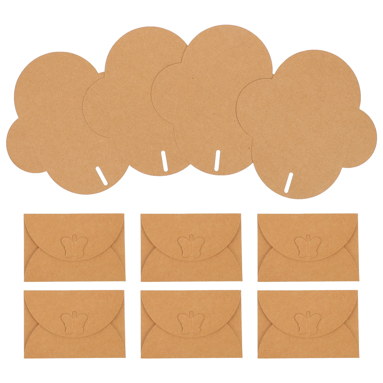 

50pcs Butterfly Clasp Envelope Kraft Paper Vintage Writing Stationery Plain Color Gift Envelopes For Cards Brown Paper
