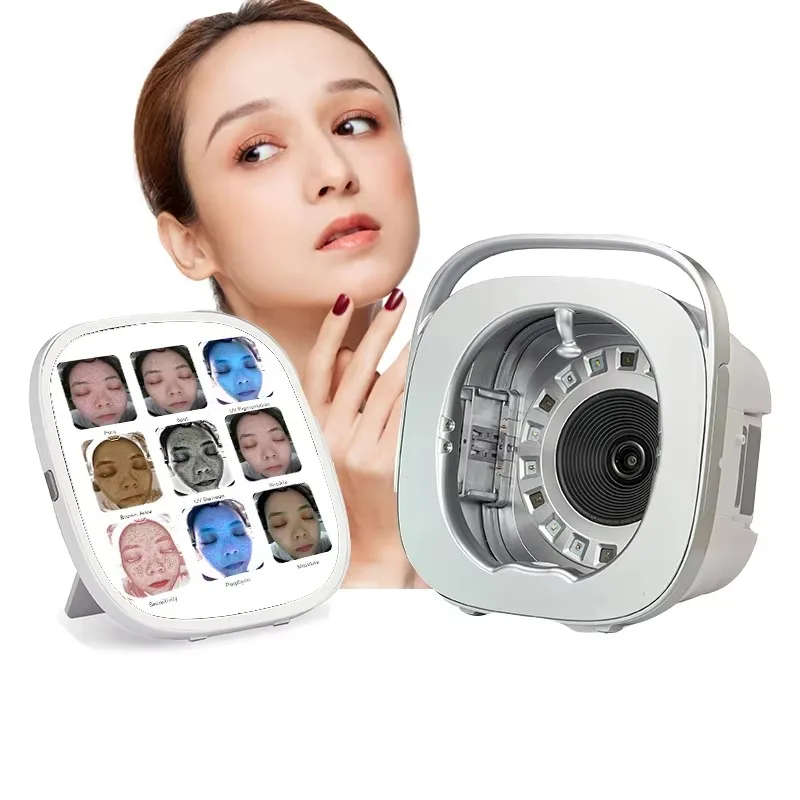 Analisador de pele personalizado, máquina de análise local, hd, digitalização facial, profissional, estética, sistema android, 24 lâmpadas de pele