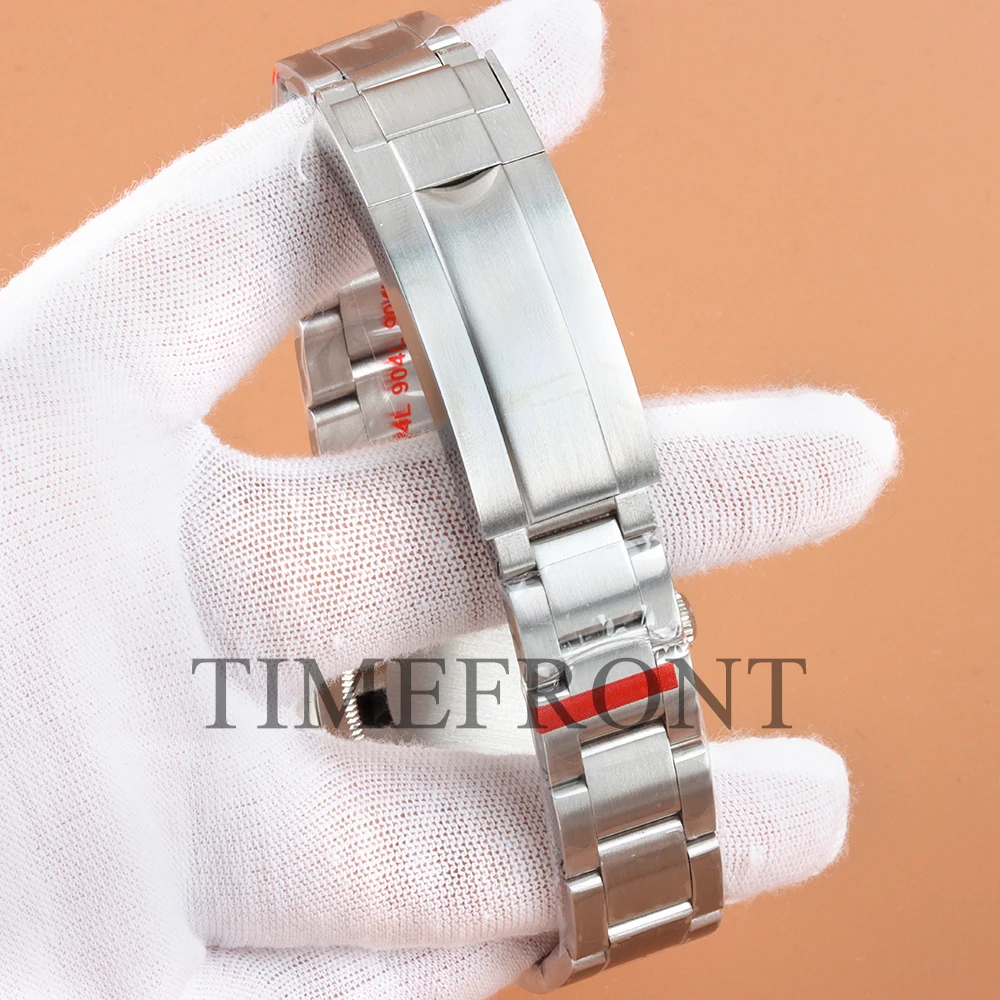 NH35 40mm Sliver Watch Case Oyster Bracelet For SUB GMT YACHT-MASTER NH34 NH35 NH36 NH38 Movement 28.5mm Dial Sapphire Glass