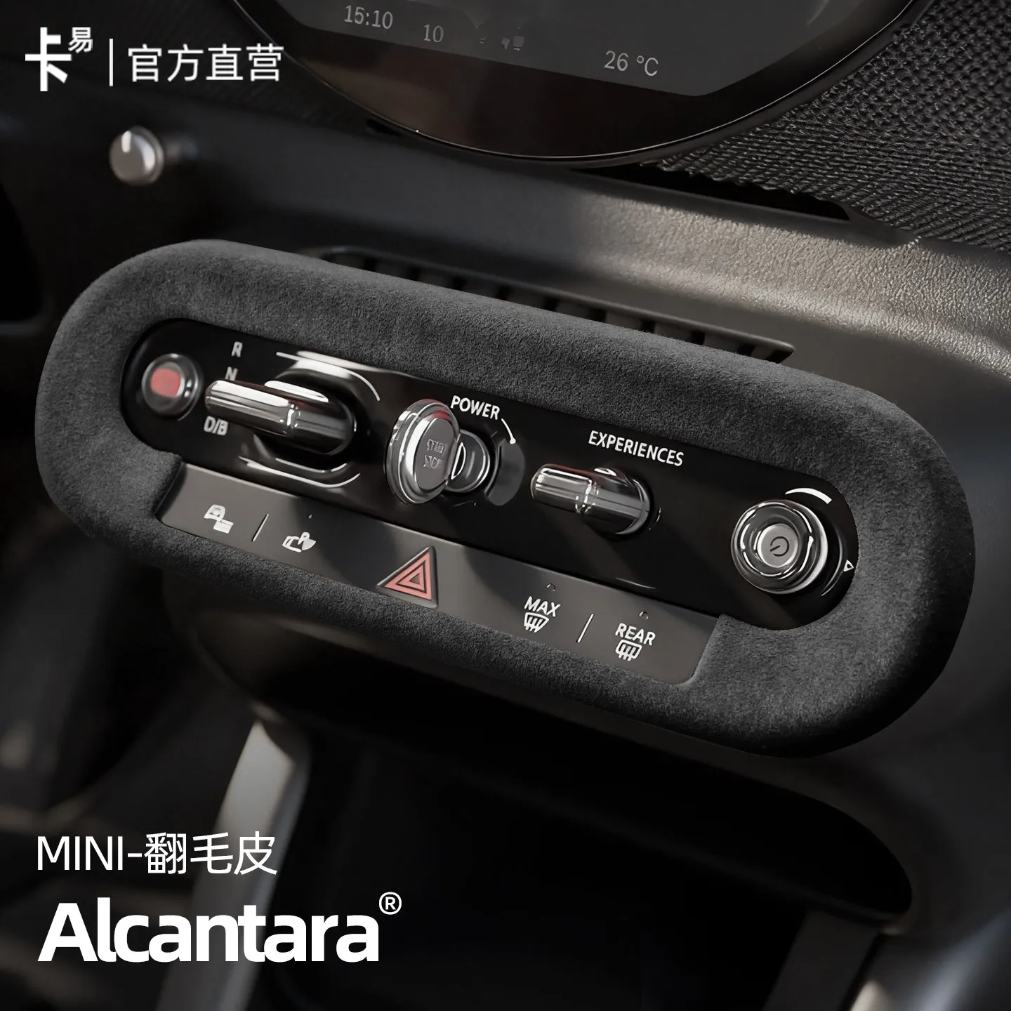 For Mini F66 F65 J01 J05 ABS Alcantara Center Console Button Trim Panel