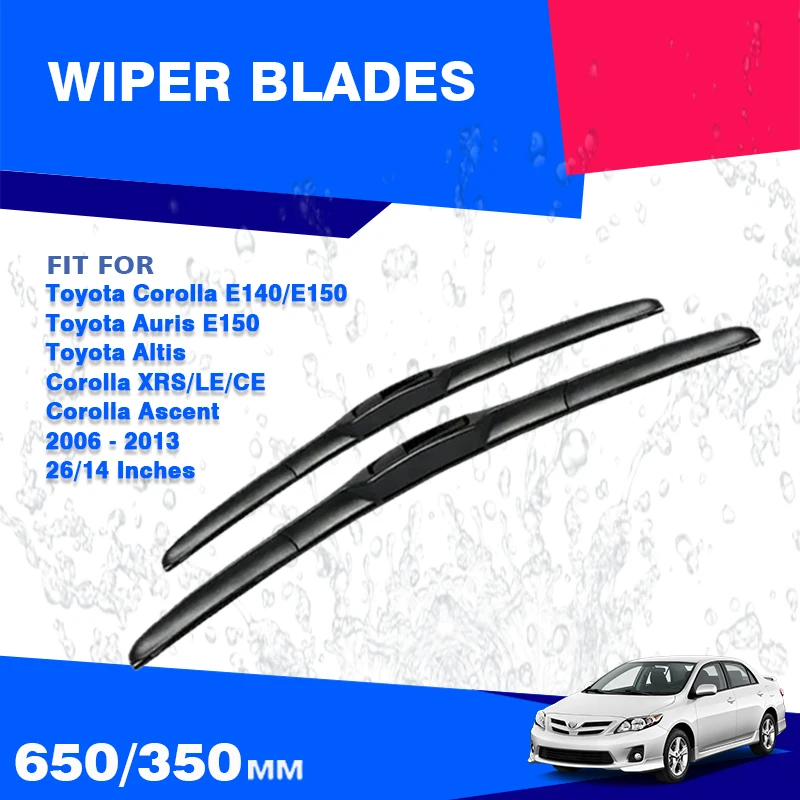 For Toyota Corolla E140 E150 E15 2006 - 2013 Altis Ascent LE XRS CE Front Windshield Hybrid Wiper Blades Windscreen Accessories