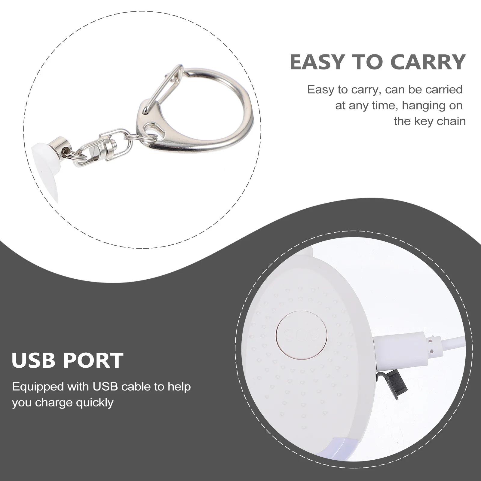 إنذار شخصي مضاد للذئب إنذار السلامة في حالات الطوارئ LED مصباح يدوي للنساء ليلة الجري الكلب المشي لمسافات طويلة السفر التخييم