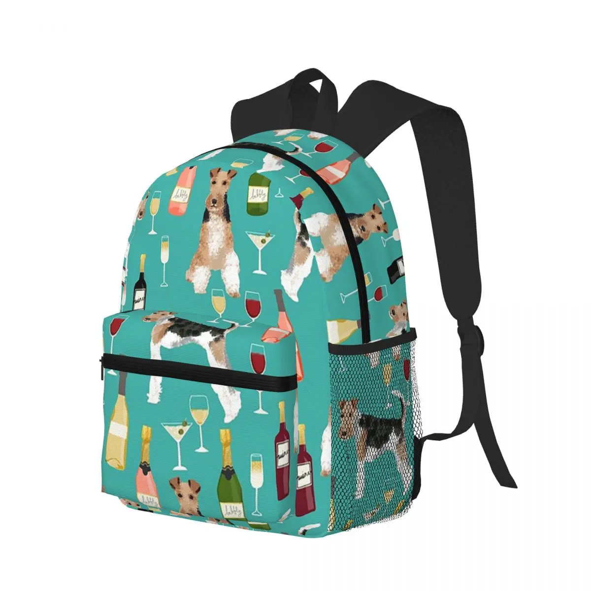 Mochila escolar con diseño de Fox Terrier de pelo largo para estudiantes, mochila de viaje para senderismo, mochila para niños y niñas, bolsos de hombro