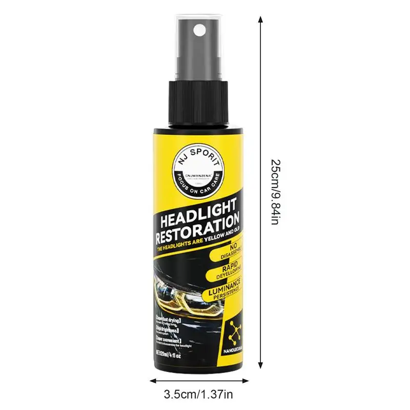 Espray para recubrimiento de faros delanteros de coche, limpiador de luz, espray de pulido de faros de larga duración y resistente a los rayos UV