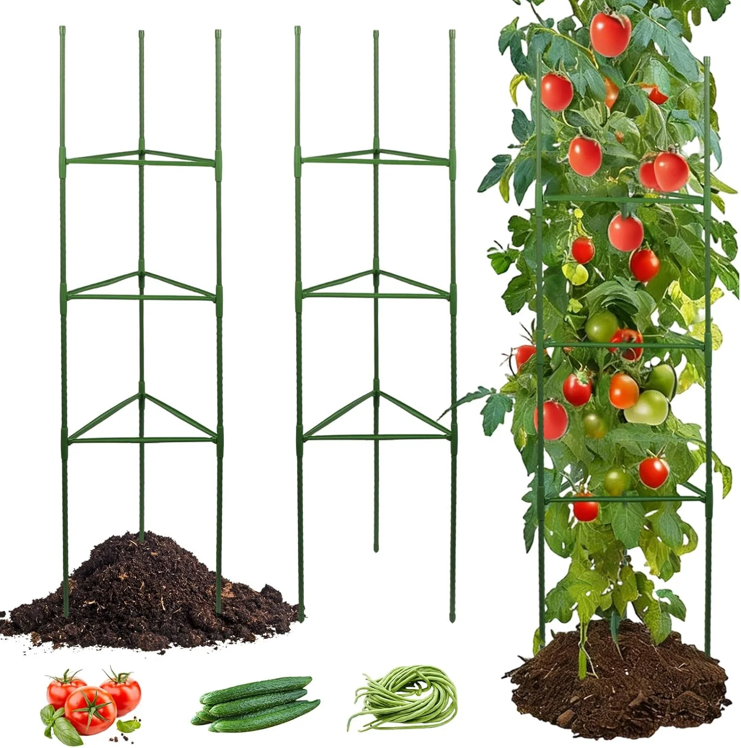 

Tomato Cage Plant Support,120cm Adjustable Vertical Climbing Plants Supports Garden Plant Stakes Garden Trellis For Vegetables